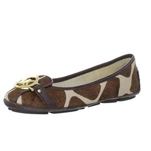 Michael Kors Calfhair Giraffe Fulton Flats 7.5